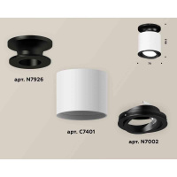 Комплект накладного светильника Ambrella light Techno Spot XS7401081 SWH/PBK белый песок/черный полированный (N7926, C7401, N7002)
