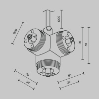 T-образный вертикальный коннектор с вводом питания Maytoni Shelf CA016TC-P-B