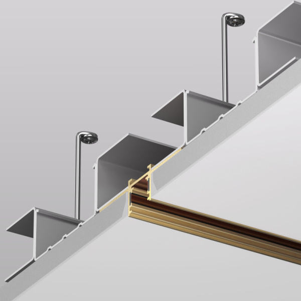 Шинопровод магнитный встраиваемый для ГКЛ Denkirs Shine Hide TR5702-SB