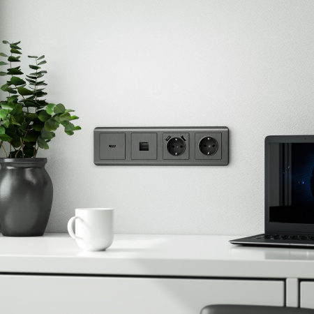 Рамка на 4 поста графит WL12-Frame-04 Werkel