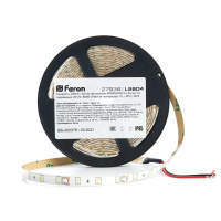 Светодиодная влагозащищенная лента Feron 4,8W/m 60LED/m 2835SMD холодный белый 5M LS604 27638