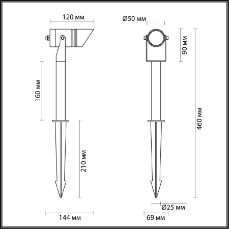Грунтовый светильник Odeon Light Nature Stima 6648/6GL3