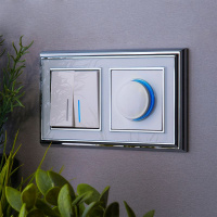 Выключатель двухклавишный проходной с подсветкой белый WL01-SW-2G-2W-LED Werkel