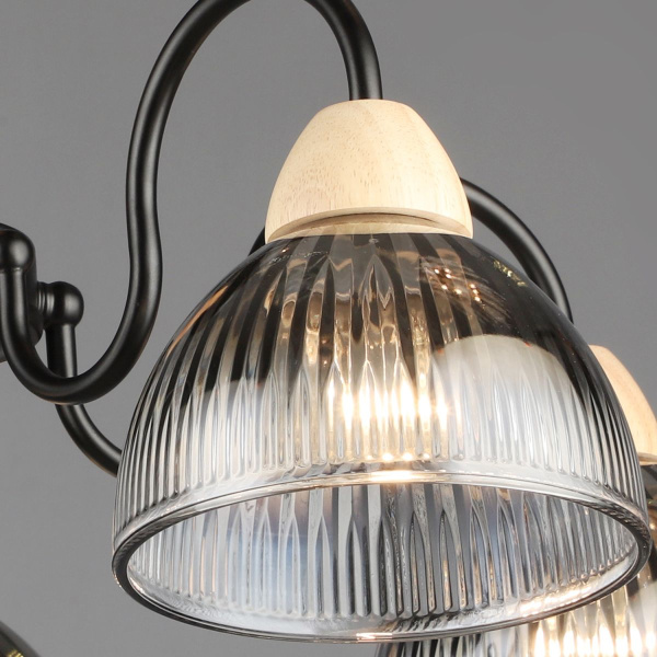 Люстра на штанге Reluce 69660-0.3-05 BK+WOOD