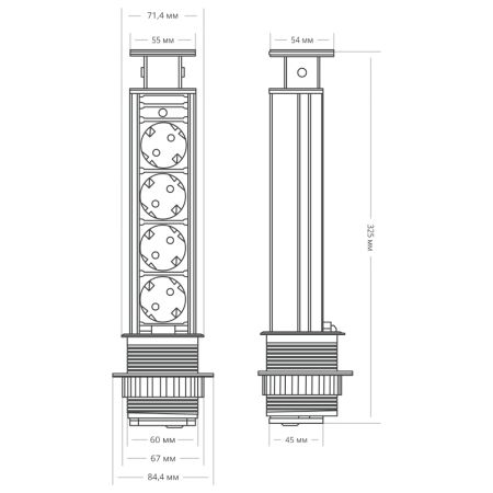 Блок розеток 105S Mebax 00-00001169
