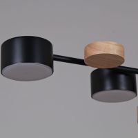 Люстра на штанге Reluce 03758-0.3-10 BK+WOOD GX53