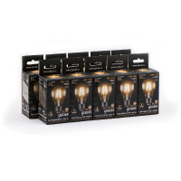 Лампа светодиодная филаментная Gauss E27 6W 2700К прозрачная 1/10/50 102802106