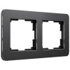 Рамка на 2 поста Platinum черный алюминий W0022608 Werkel