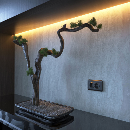 Рамка для двойной розетки графит WL12-Frame-01-DBL Werkel