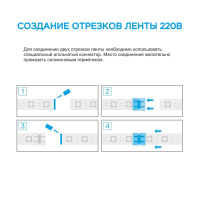 Светодиодная лента Apeyron 220В СТ 6Вт/м smd2835 60д/м IP65 600Лм/м 50м 3000К 10-63