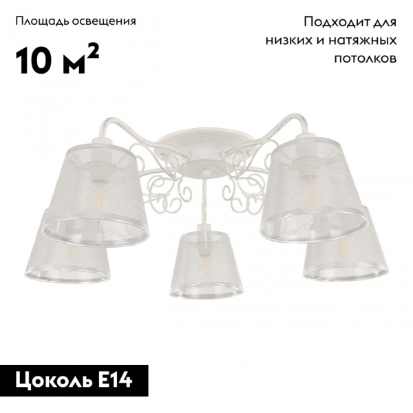 Потолочная люстра Arte Milano 341120/5 WT+SL