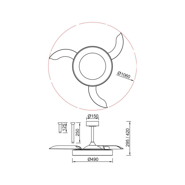 Люстра-вентилятор Mantra Niseko Fan 9063