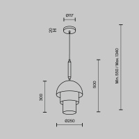 Подвесной светильник Modestyle MS.220.250 BK