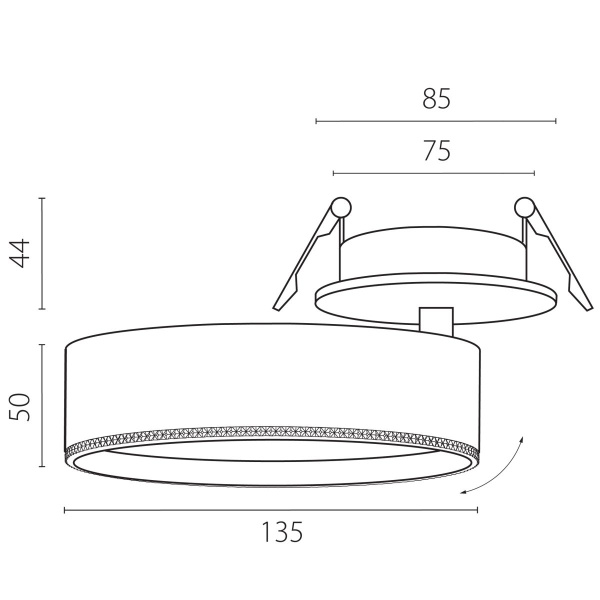 Встраиваемый светильник Alta Pro Lightstar A5747RS