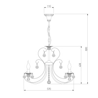 Подвесная люстра Eurosvet Alda 3305/5 латунь/прозрачный хрусталь Strotskis a072114