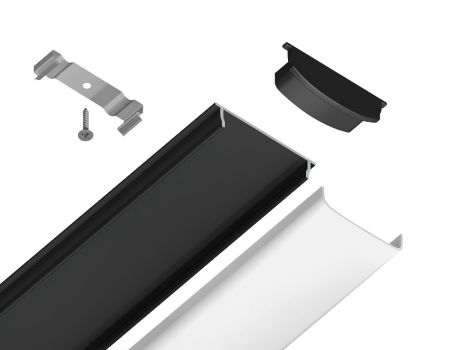 Алюминиевый накладной профиль Ambrella Light Alum Profile GP1600BK