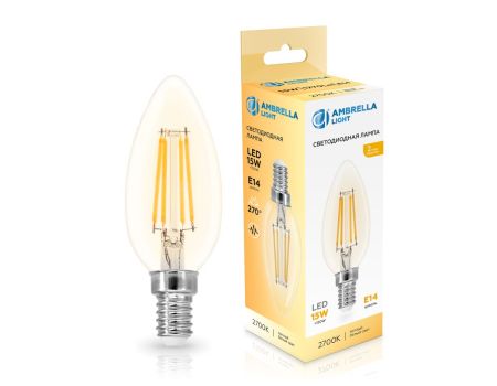 Филаментная светодиодная лампа Ambrella Light Bulbing E14 15W 2700K свеча 351513