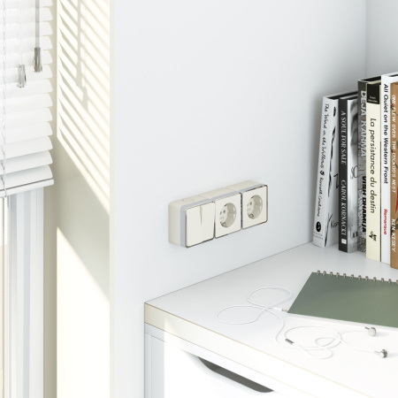 Выключатель Gallant двухклавишный слоновая кость WL15-03-01 Werkel