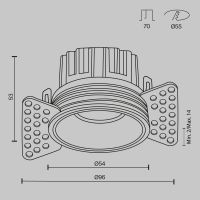 Встраиваемый светильник Maytoni Round DL058-7W2.7K-TRS-W