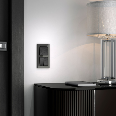 Выключатель Werkel Hammer двухклавишный черный W1220008