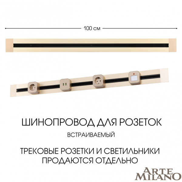 Встраиваемый шинопровод Arte Milano Am-track-sockets 382301TB/100 Gold