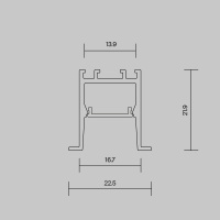 Алюминиевый профиль встраиваемый скрытого монтажа 22x22 Maytoni Led Strip ALM-2222-B-2M 632013