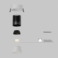 Встраиваемый светильник Maytoni Technical Dip DL117-15W-3K-W