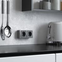 Розетка с заземлением Gallant графит рифленый WL15-02-01 Werkel