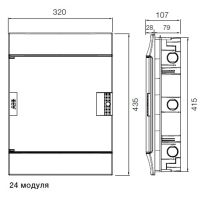 Бокс ABB Mistral41 встраиваемый 24М (2x12) белая дверь с винтовым клеммным блоком