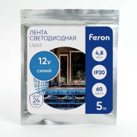 Светодиодная лента Feron 4,8W/m 60LED/m 2835SMD синий 5M LS603 27673