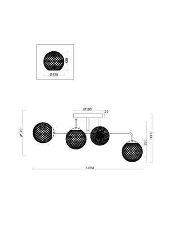 Потолочная люстра Freya Navel FR8016PL-06BBS