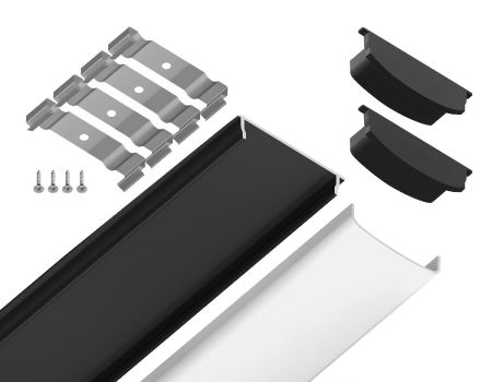 Алюминиевый накладной профиль Ambrella Light Alum Profile GP1600BK