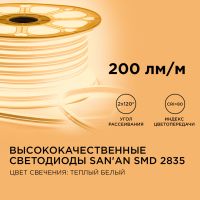 Светодиодный двусторонний неон Apeyron Стандарт 220В 2835 6Вт/м 3000К 50м IP65 17-21