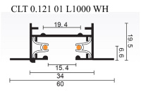 Шинопровод шинопровод встраиваемый однофазный Crystal Lux CLT 0.121 01 L1000 WH
