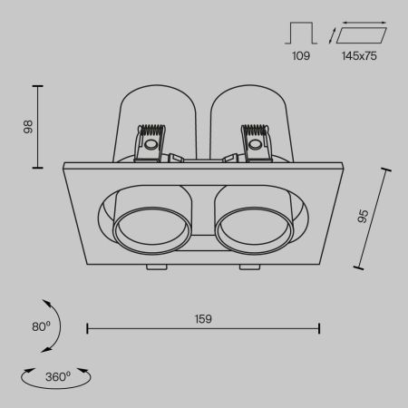 Встраиваемый светодиодный спот Maytoni Technical Hidden DL045-02-10W3K-W