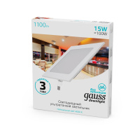 Светодиодный светильник Gauss 940111215 ультратонкий IP20 15W 4100K