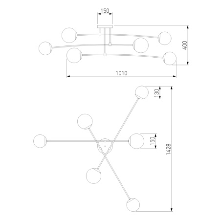 Потолочная люстра Eurosvet Netz 30181/6 черный Smart a062214