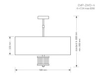 Люстра на штанге Kutek Mood Empoli EMP-ZWD-4(Z)