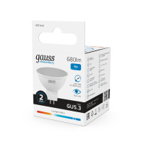 Лампа светодиодная Gauss GU5.3 9W 6500K матовая 13539