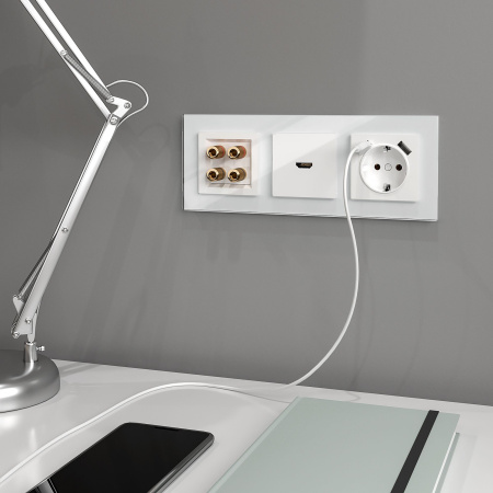 Акустическая розетка х4 белая WL01-AUDIOx4 Werkel