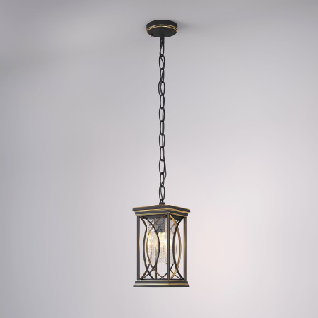 Подвесной уличный светильник IP33 Spica H черное золото Elektrostandard