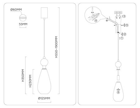 Подвесной светильник Ambrella Light High Light Ceramo Modern LH53283