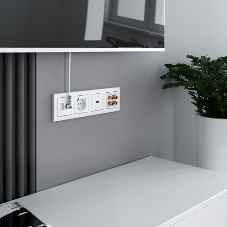 Акустическая розетка х4 белая WL01-AUDIOx4 Werkel