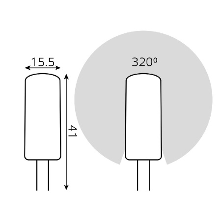 Лампа светодиодная Gauss G4 3W 4100K прозрачная 107707203