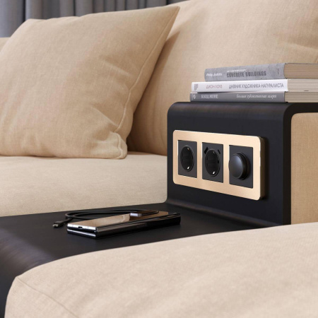 Рамка на 3 поста Platinum шампань W0032611 Werkel