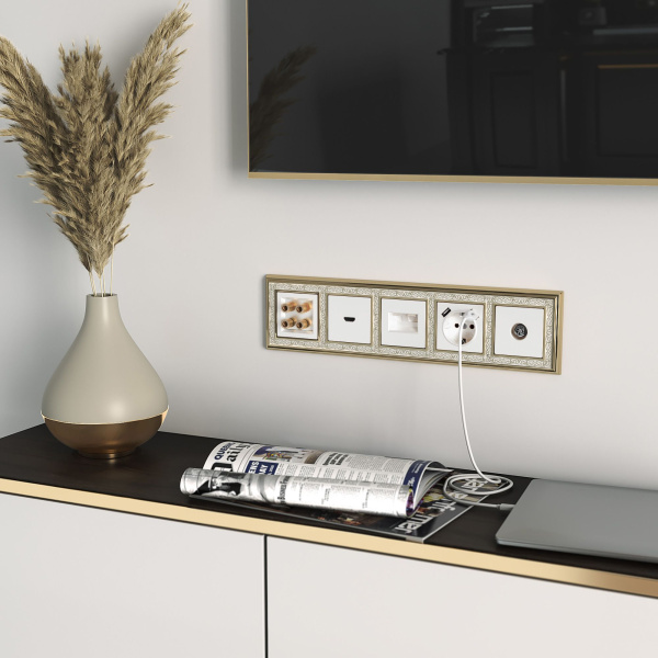 Акустическая розетка х4 белая WL01-AUDIOx4 Werkel