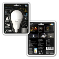 Лампа светодиодная Gauss E27 8W 4100K груша матовая 102402208