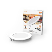 Светодиодный светильник Gauss 939111109 ультратонкий IP20 9W 2700K