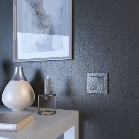 Выключатель Werkel Hammer двухклавишный серебряный W1220006