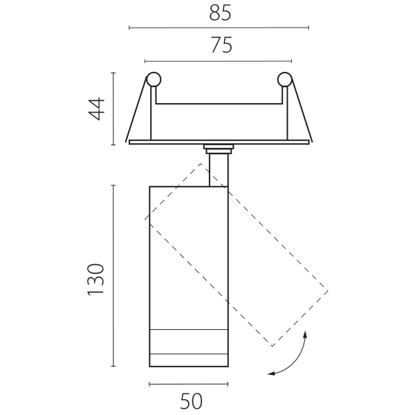 Встраиваемый светильник 20-55G с адаптером Lightstar Canno Pro C4127RS